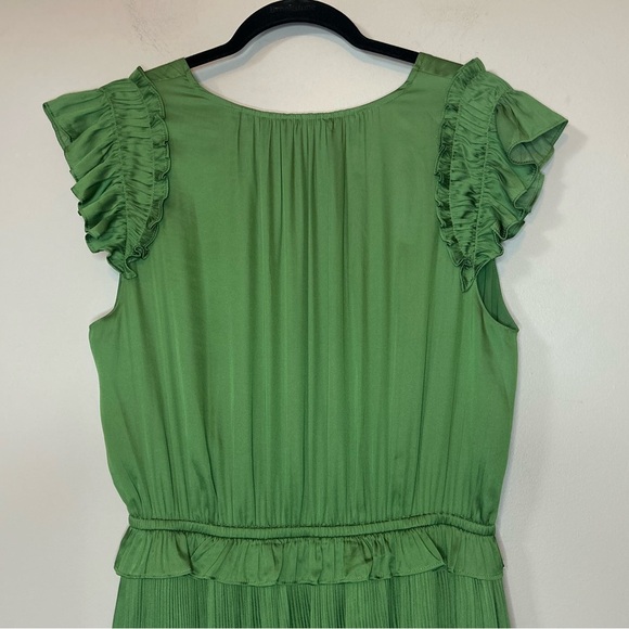 Anthropologie Current Air Green Sereia Pleated
Midi Dress Size L - Picture 9 of 12